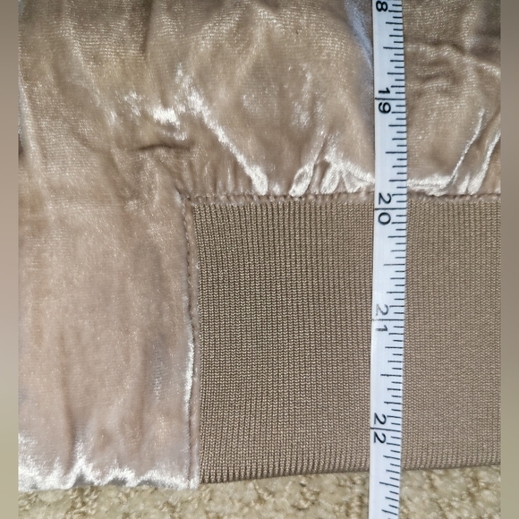Women's Tan Velvet Bomber Jacket NWOT Size XXS - Picture 15 of 15